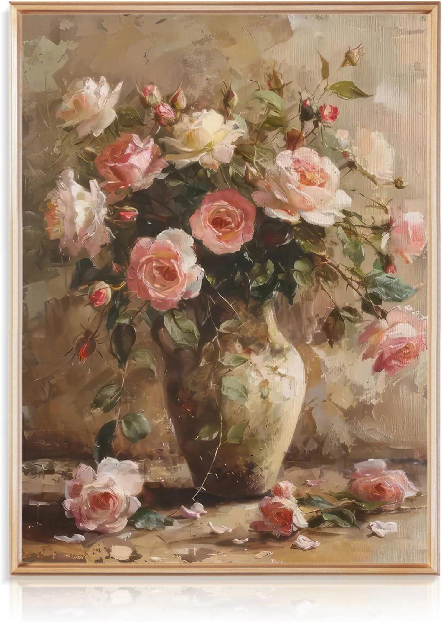 Vintage Blumen Leinwandbild Französisch Land Dekor 30x40cmSEO