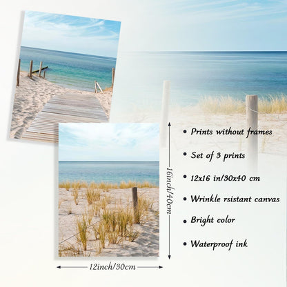 Strand Leinwand Bilder Costa Wand Dekor 30x40cm 3er Set