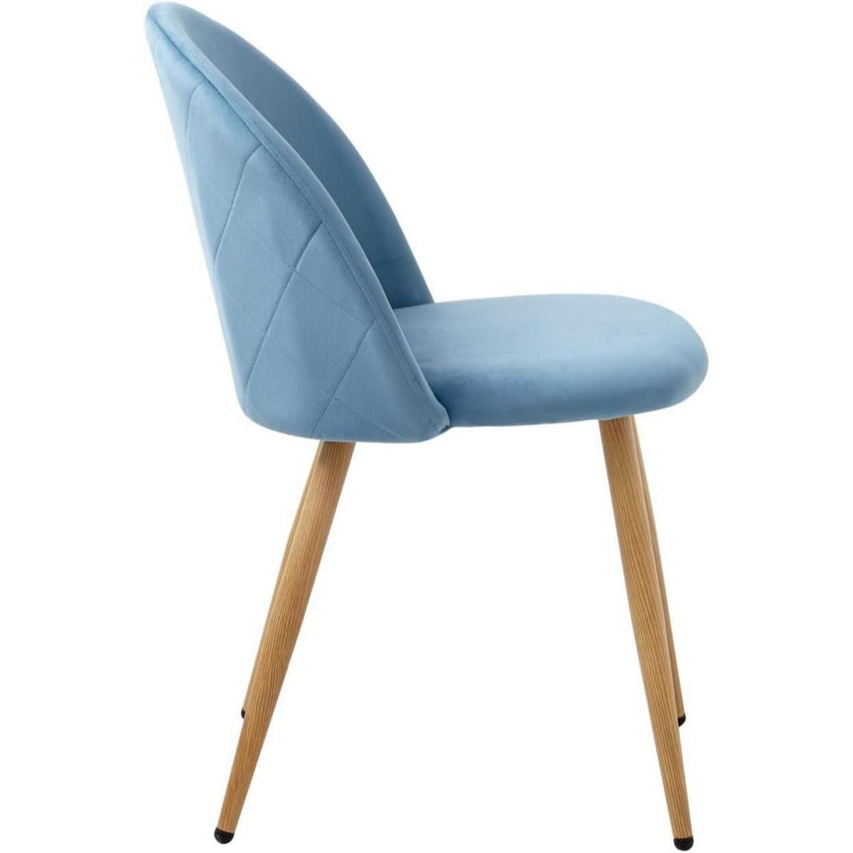8 Esszimmerstühle Samt mit Metallbeinen & Schutzpolstern – Blau