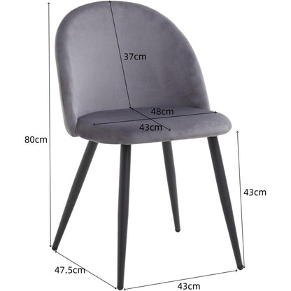 8 Esszimmerstühle Grau – Samt, Metallbeine & Komfort
