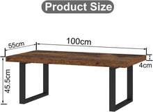 Couchtisch Holz 100x55x45 cm, Vintagebraun-schwarz