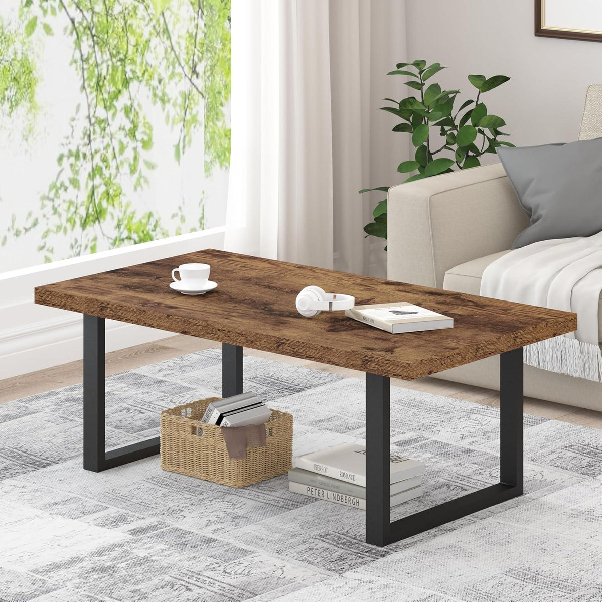 Mudmasa Holz Couchtisch Vintagebraun 100x55x45.5cm modern