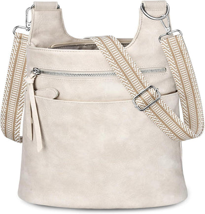 TEUEN Umhängetasche Damen Stylische PU Leder Crossbody Bag mit