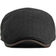 Herren Schiebermütze Winter Verstellbar – Warme Flat Cap Schwarz