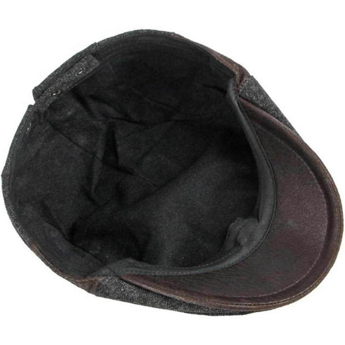 Herren Schiebermütze Winter Verstellbar – Warme Flat Cap Schwarz