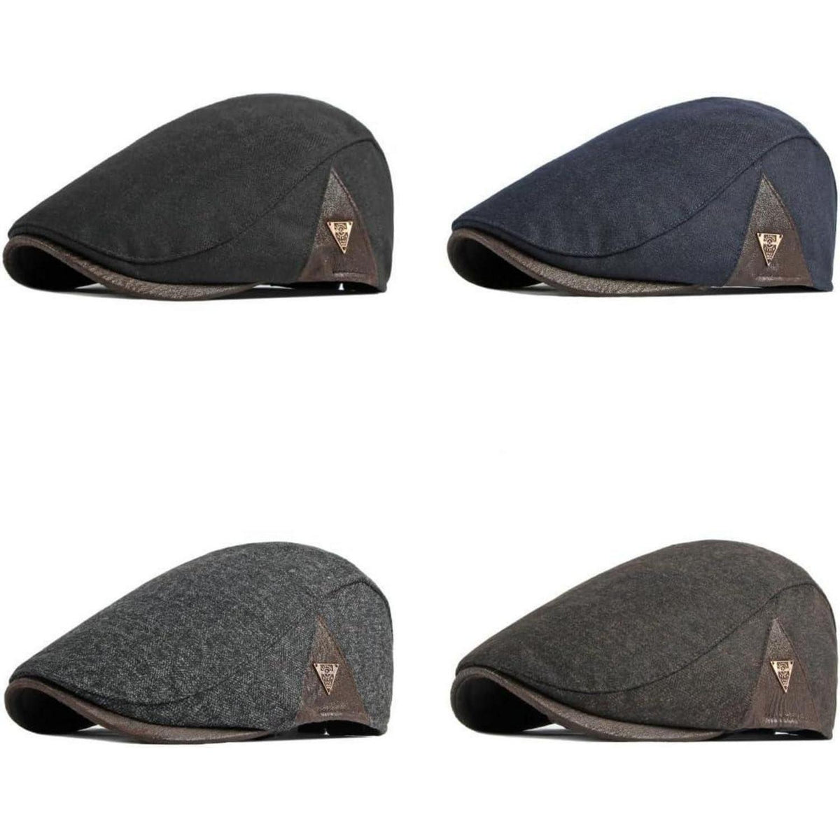 Herren Schiebermütze Winter Verstellbar – Warme Flat Cap Schwarz