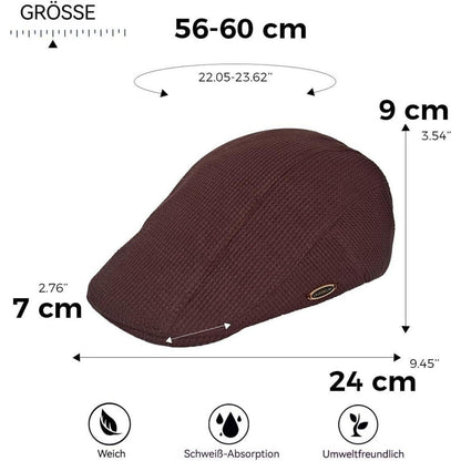 Herren Schiebermütze Verstellbar – Warme Winter Newsboy Cap Kaffee
