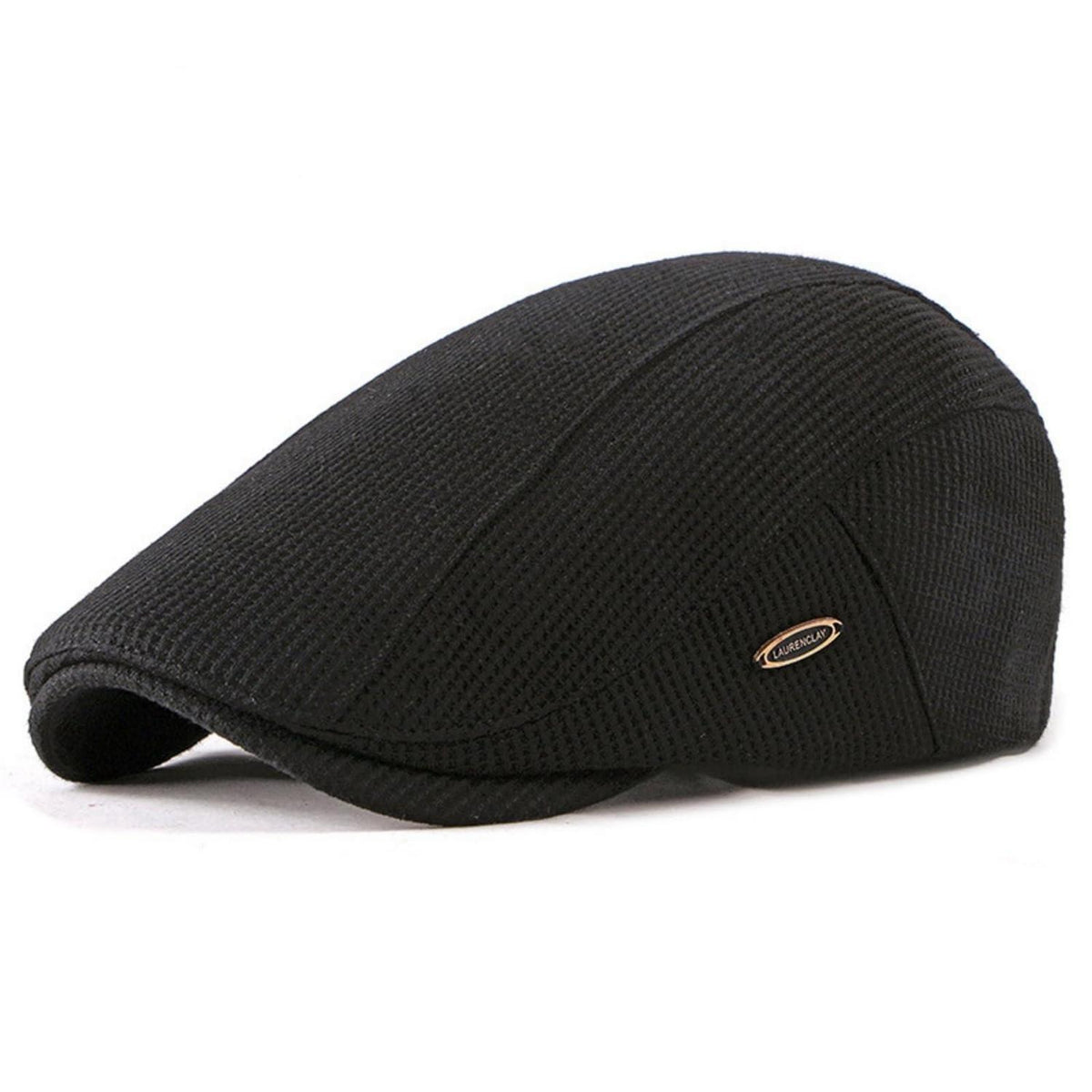Herren Schiebermütze Winter Verstellbar – Warme Flat Cap Schwarz