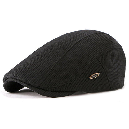 Herren Schiebermütze Winter Verstellbar – Warme Flat Cap Schwarz