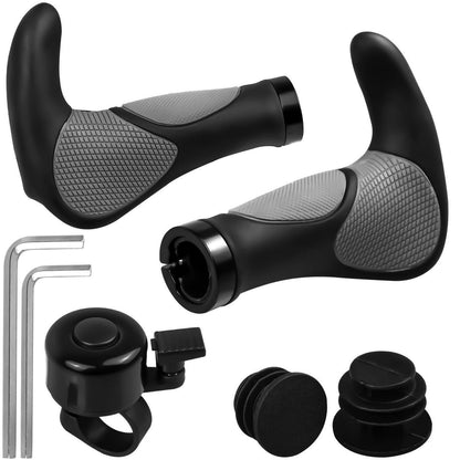 Ergonomische Fahrradgriffe mit Klingel & Werkzeug (22mm)