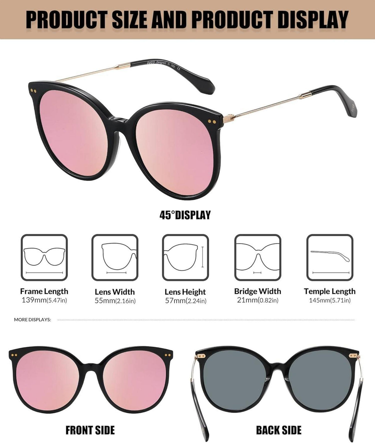 Polarisierte Vintage Runde Sonnenbrille UV400 Schutz Acetat Frame