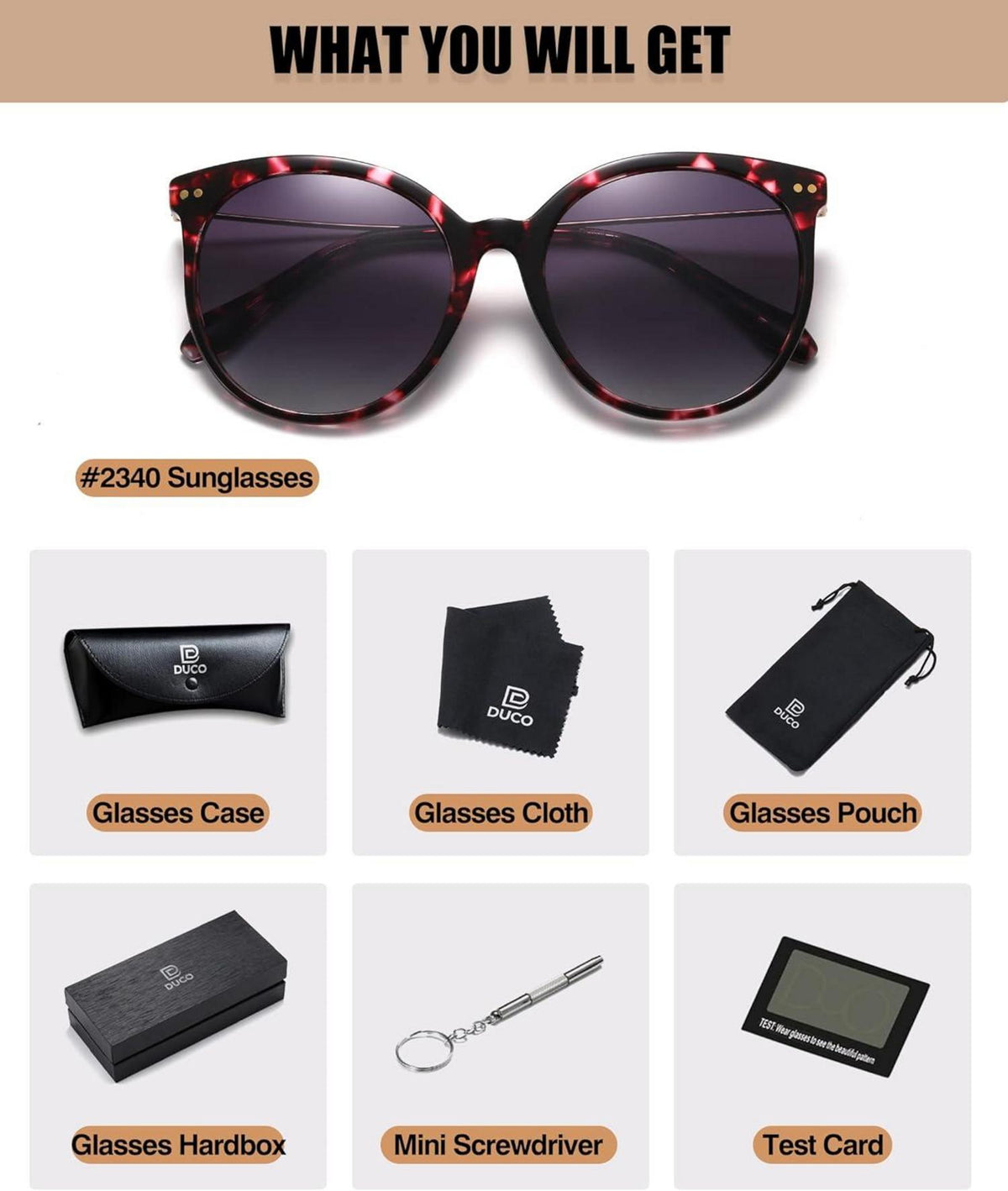 Damen Vintage Sonnenbrille Polarisiert UV400 Schutz Rund Acetat Rahmen
