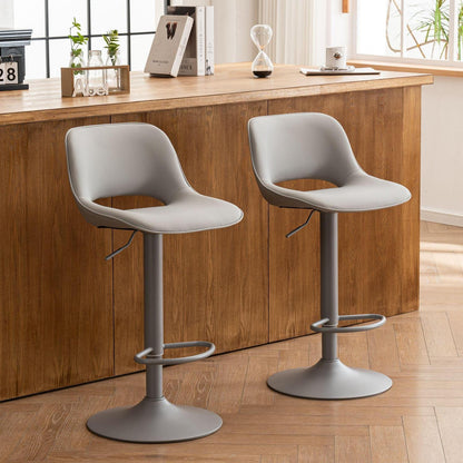 YOUNIKE Barhocker 2er Set, Höhenverstellbar & Drehbar, Grau