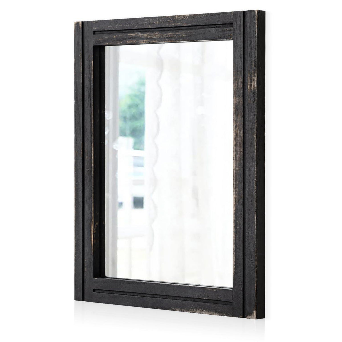 Großer rustikaler Holzspiegel 65x45 cm – Wanddeko für Schlafzimmer
