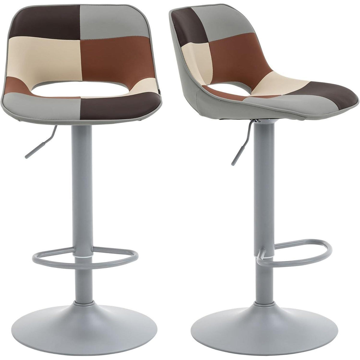 YOUNIKE Barhocker 2er Set, Boho Patchwork, Höhenverstellbar & Drehbar