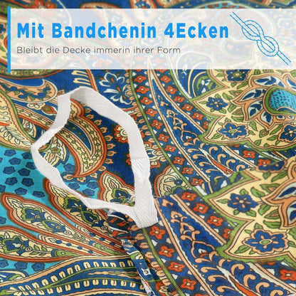 Bettwäsche-Set 135x200 Baumwolle Renforcé, Dunkelblau/Gold