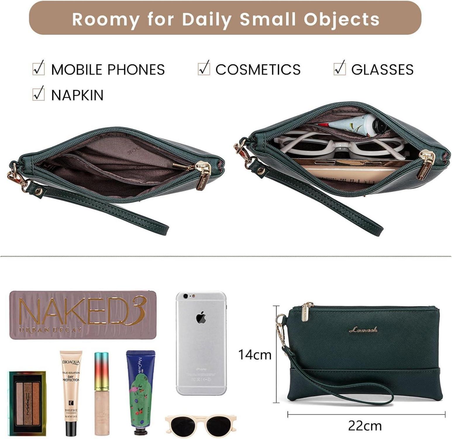 Laptop Handtasche Damen 15,6 Zoll PU Leder Umhängetasche Grün
