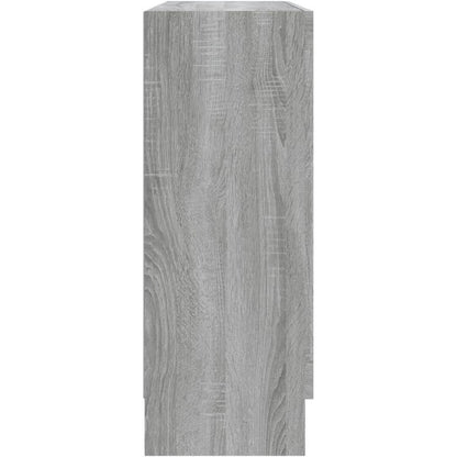 Grauer Bücherschrank mit Vitrine – 82,5 x 30,5 x 80 cm