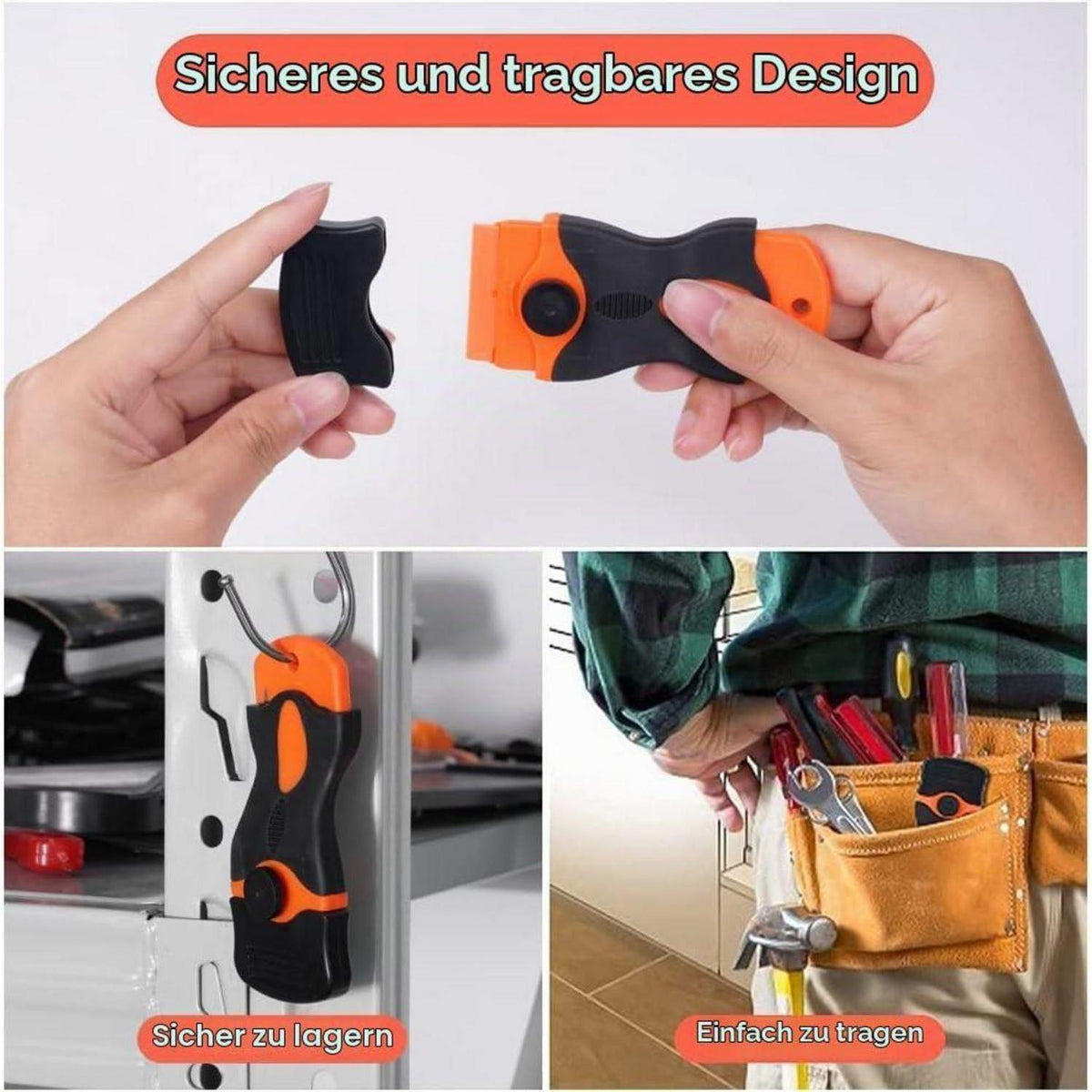 Keramikfeldschaber Set mit Edelstahl- & Kunststoffklingen