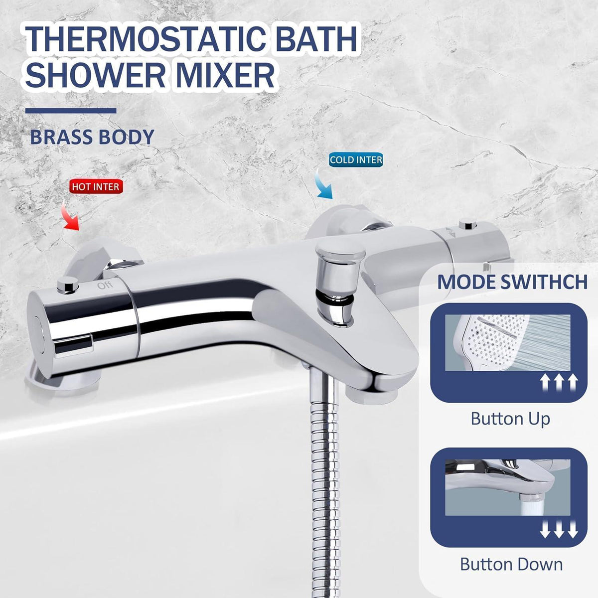 Thermostat-Duscharmatur Set mit verstellbarer Duschstange