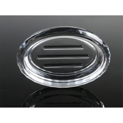 Glas Seifenschale mit Rillen – Moderner Seifenhalter für Waschbecken