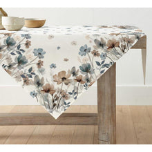 Tischdecke Wilde Tusche Blumen 120x120 cm Braun