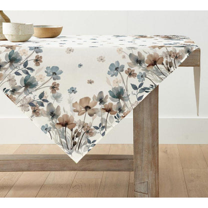 Tischdecke Wilde Tusche Blumen 120x120 cm Braun