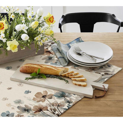 Tischdecke Wilde Tusche Blumen 120x120 cm Braun