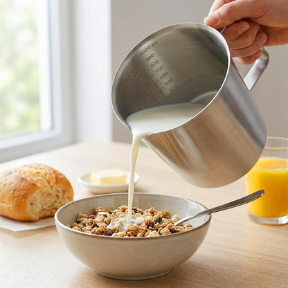 Edelstahl Messbecher 500ml mit Griff & Ausgießlippe