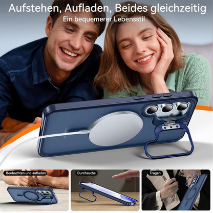 Samsung S24 FE Hülle mit MagSafe Ring Ständer & Displayschutzfolie (Blau)