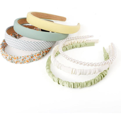 DRESHOW Haarreifen Set 7 Stück Blumen Vintage Stirnbänder