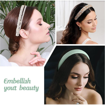 DRESHOW Haarreifen Set 7 Stück Blumen Vintage Stirnbänder