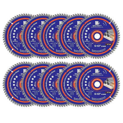 Kreissägeblatt 165mm 60T für Holz, Metall, Alu (10 Stück)