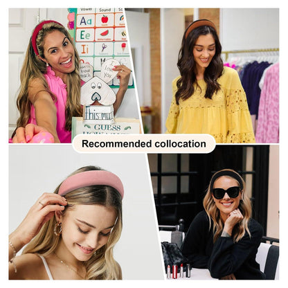 Samtstirnbänder Damen Mädchen 4er Pack Boho Haarbänder breit