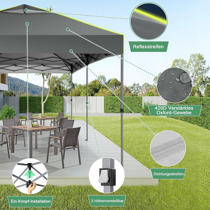Faltpavillon 3x6 mit Seitenwänden – Wasserdicht & UV-Schutz