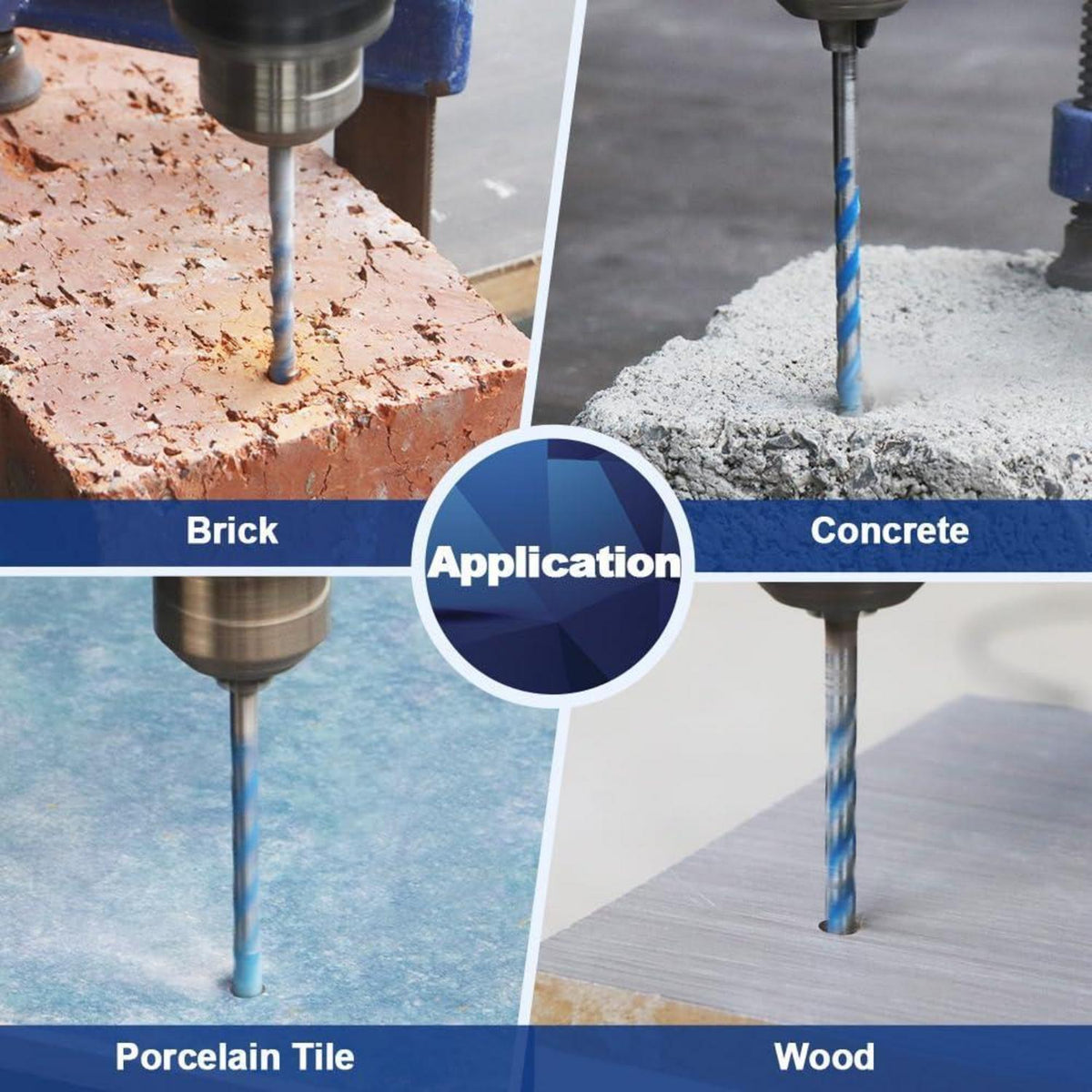 Betonbohrer Set mit Sechskantschaft für Mauerwerk, Fliesen, Holz