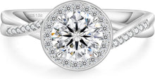 Moissanite Verlobungsring 1 Karat D VVS1 925 Silber Weißgold