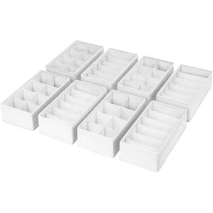 Schubladen Organizer 8er Set, 30x15x9 cm, Weiß