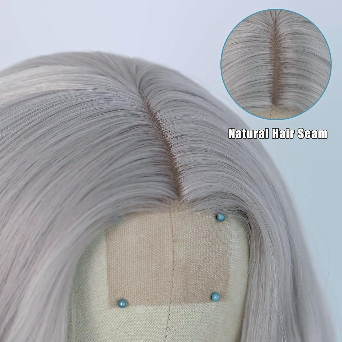 Lange Wellige Perücke Weiß-Silber 66cm – Hitzebeständig & Natürlich