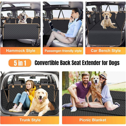 Hundedecke Auto Rückbank Fester Boden – XL, Schwarz