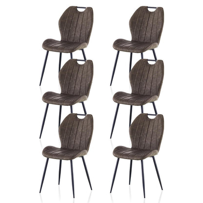 Esszimmerstühle 6er Set Braun – Komfort & Stil in Lederoptik