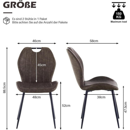 Esszimmerstühle 6er Set Braun – Komfort & Stil in Lederoptik