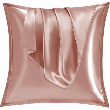 2er Set Satin Kissenbezüge 80x80cm mit Reißverschluss, Rose Gold
