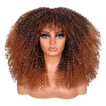 Lockige Afro Perücke Schwarzbraun 18 Zoll – Synthetisch & Voluminös