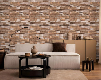 Selbstklebende Tapete Ziegel Vintage Backstein Wandaufkleber