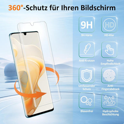 Schutzfolie Panzerglas Huawei P30 Pro 2 Stück HD Displayschutzfolie