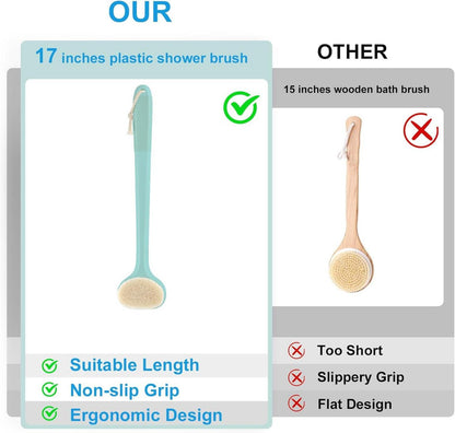 Rückenbürste für Dusche 43 cm Anti-Rutsch Griff Nass