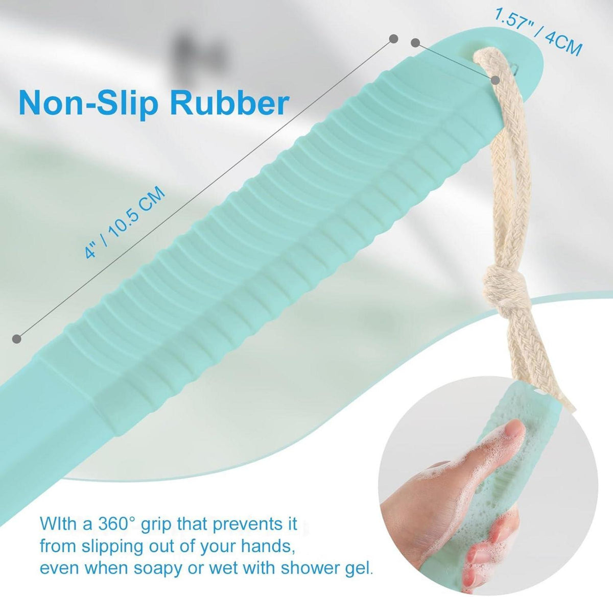 Rückenbürste für die Dusche 43 cm Griff Nass Trockenbürste