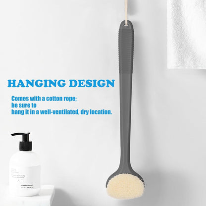 Rückenbürste Dusche 43 cm Anti-Rutsch-Griff Nass Trockenbürste Körperreinigung