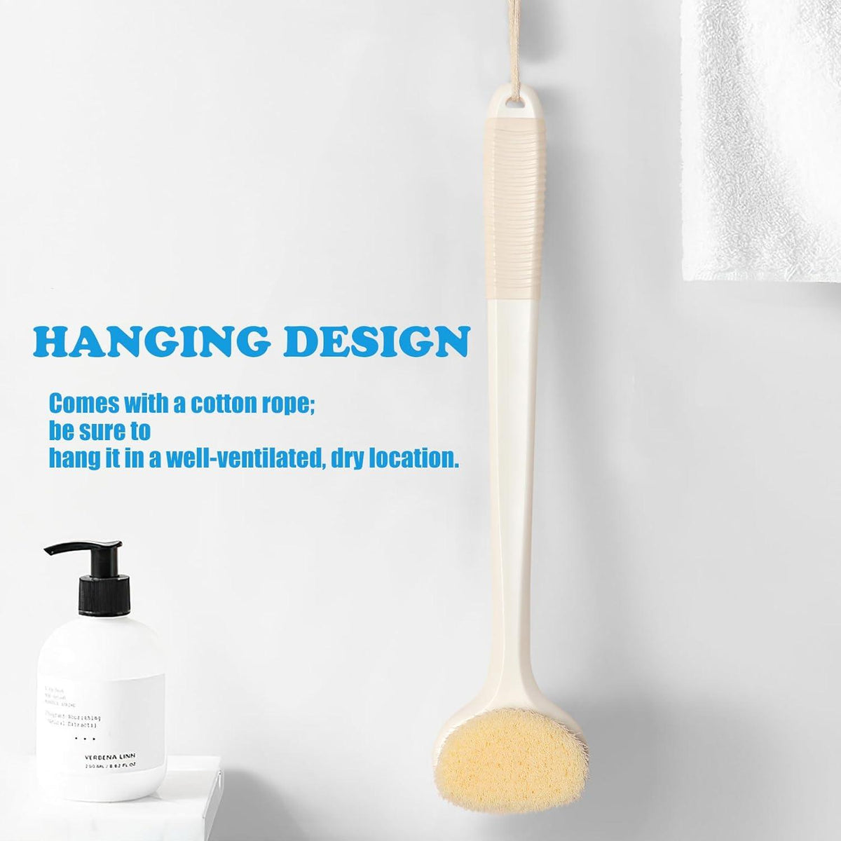 43cm Rückenbürste Dusche Badbürste Anti-Rutschgriff Körperreinigung